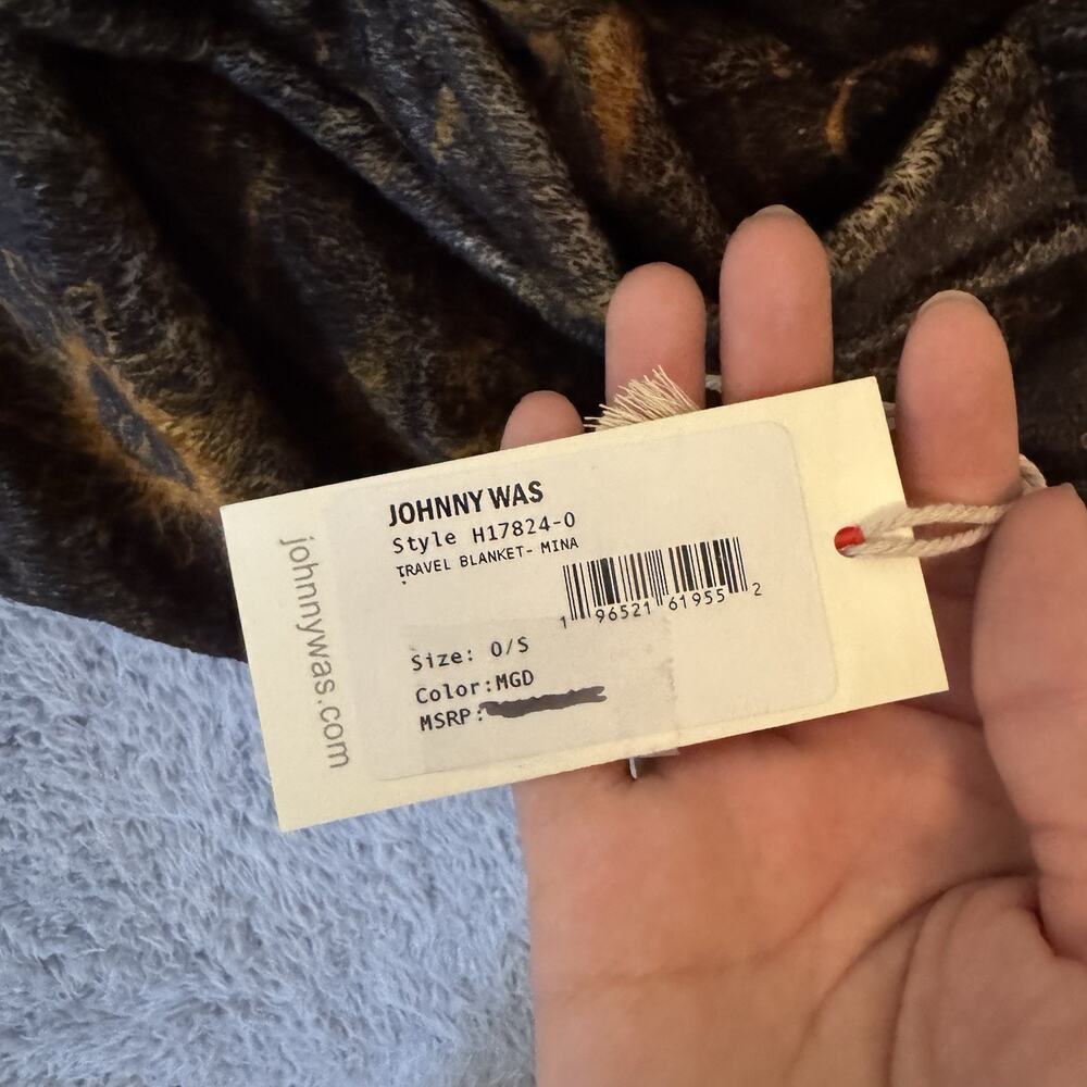 Johnny Was Travel Blanket Mina Celestial Print Reversible Fleece with Bag NWT - Picture 4 of 5